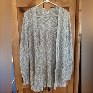 Mossimo Gray Open Front Cardigan Sweater long sleeve grey knit white small S